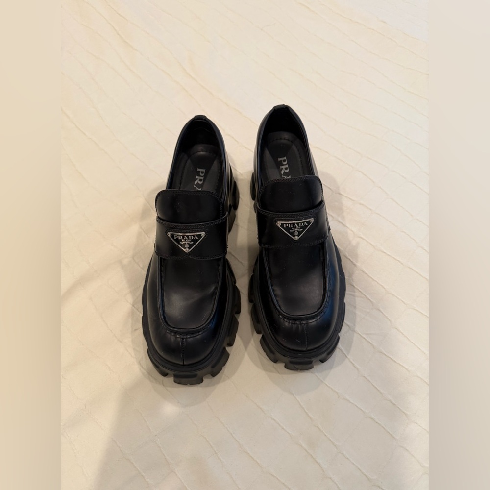 Prada Platform Leather Loafers